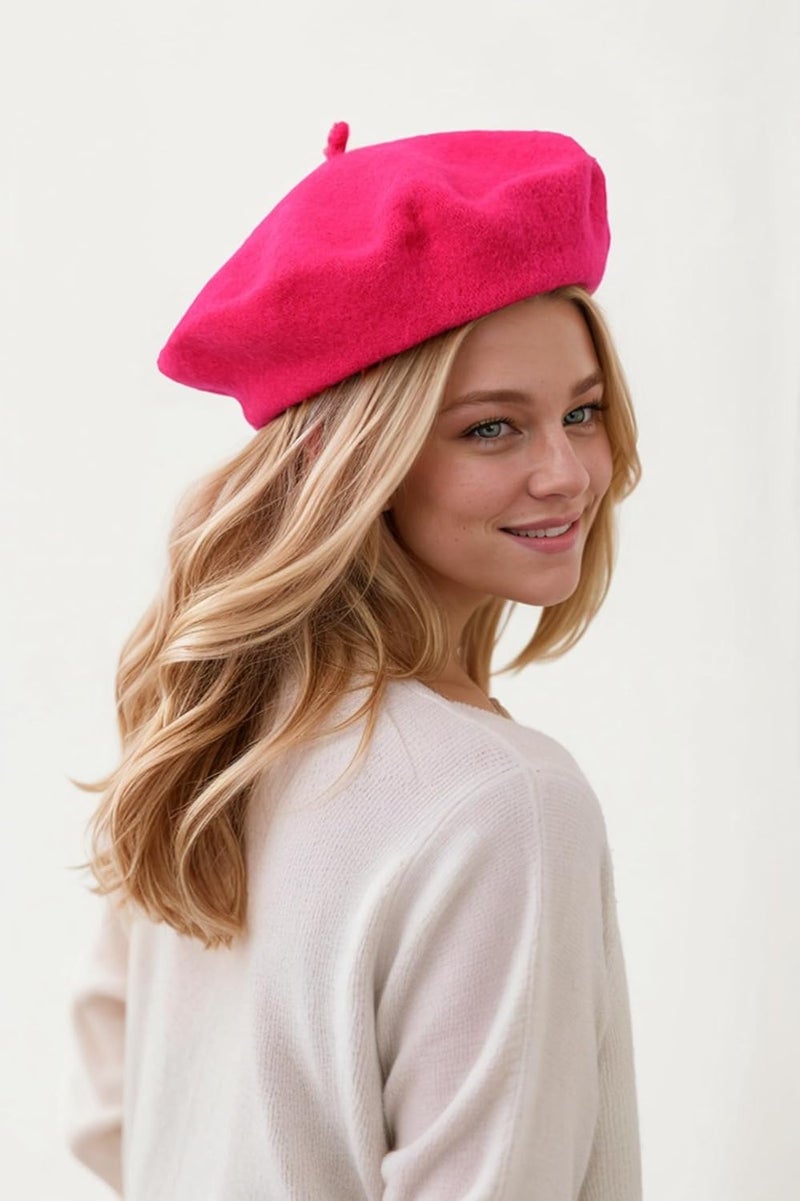 EGANO Women's ​​Beret Hats​​ - French Wool Blend Winter Cap, 70% Wool All-Season Soft ​​Beret Hats for Women​​ (Multi-Color)​ - Image 2